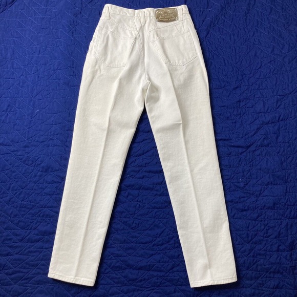 Vintage No! Jeans White High Rise Tappered Button Fly Jeans Size 25x28 80s Moped - Picture 2 of 12